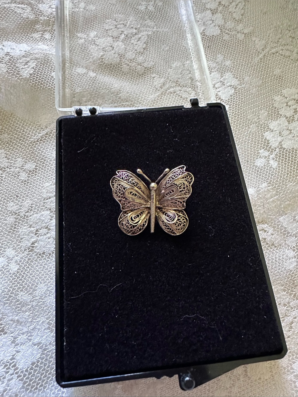 Sterling 925 Butterfly Brooch marked @FM